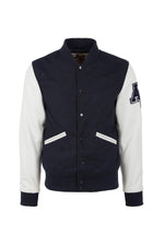 Navy and white Ref 70: wool and leather for vintage-inspired style. - Image n°6