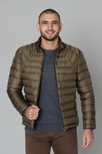 Thin khaki down jacket - Image n°3