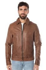 Genuine brown leather jacket - Image n°7