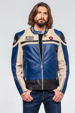 Soft off-white sheepskin jacket with the 1966 Le Mans logo. Timeless. - Image n°1