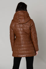 Steffy Cognac 507: shearling warmth meets biker edge in aged cognac. - Image n°5