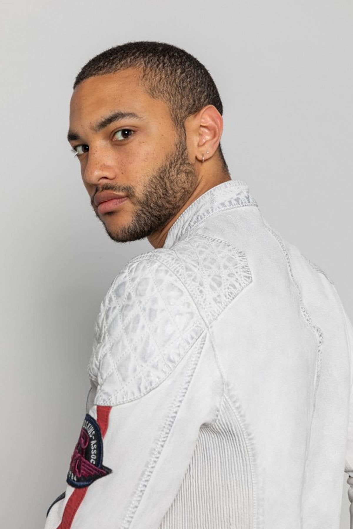 White leather racing jacket - Image n°5