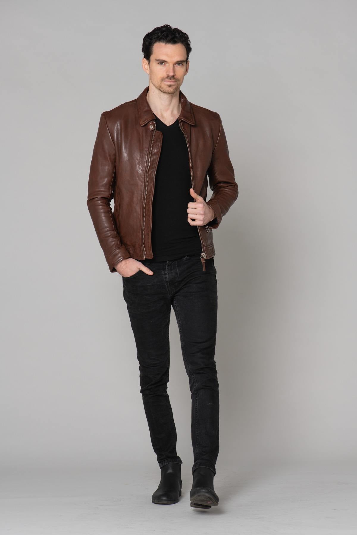 Rich brown sheepskin jacket, vegetable-tanned and biodegradable. - Image n°14