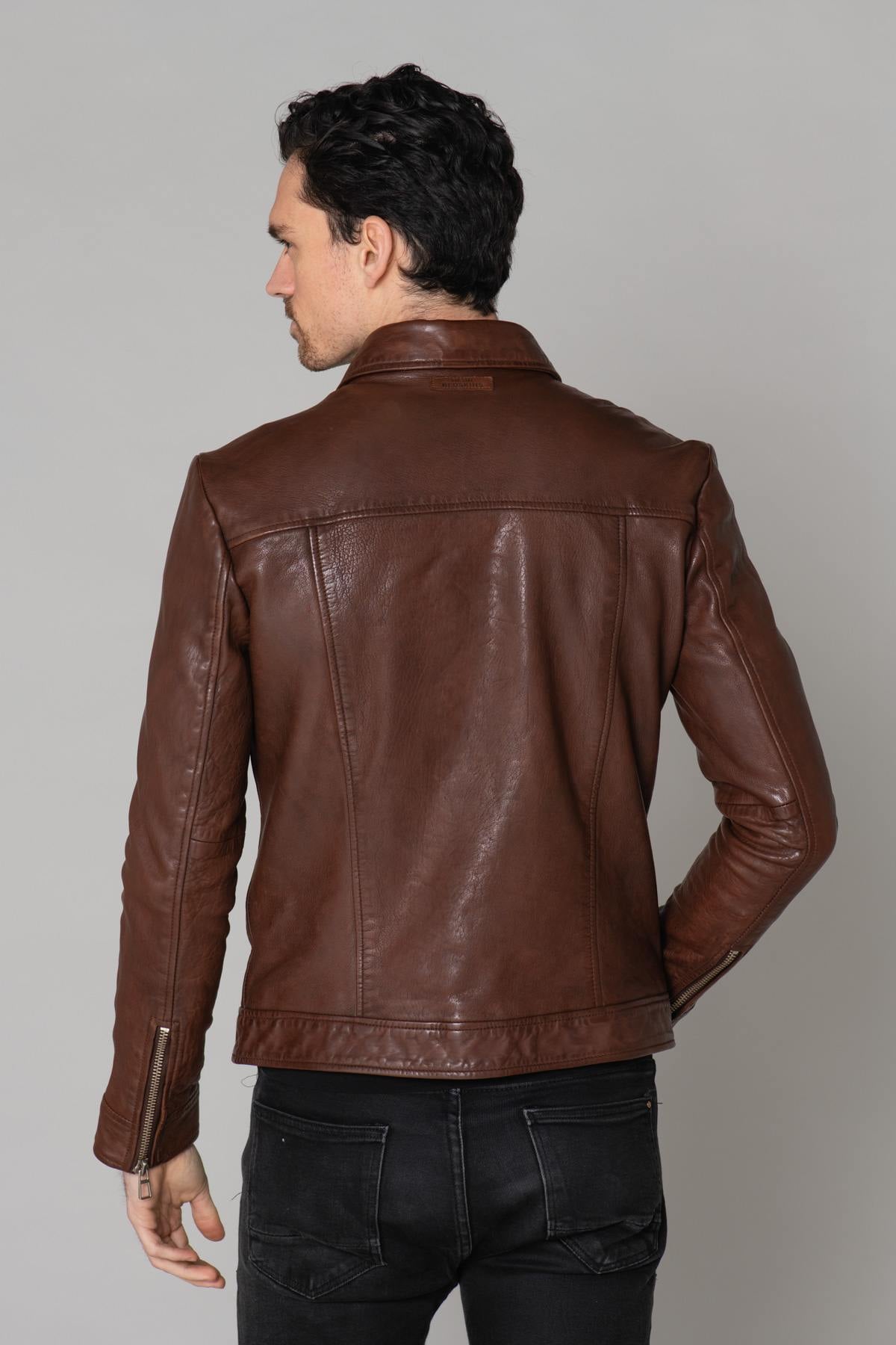 Rich brown sheepskin jacket, vegetable-tanned and biodegradable. - Image n°17