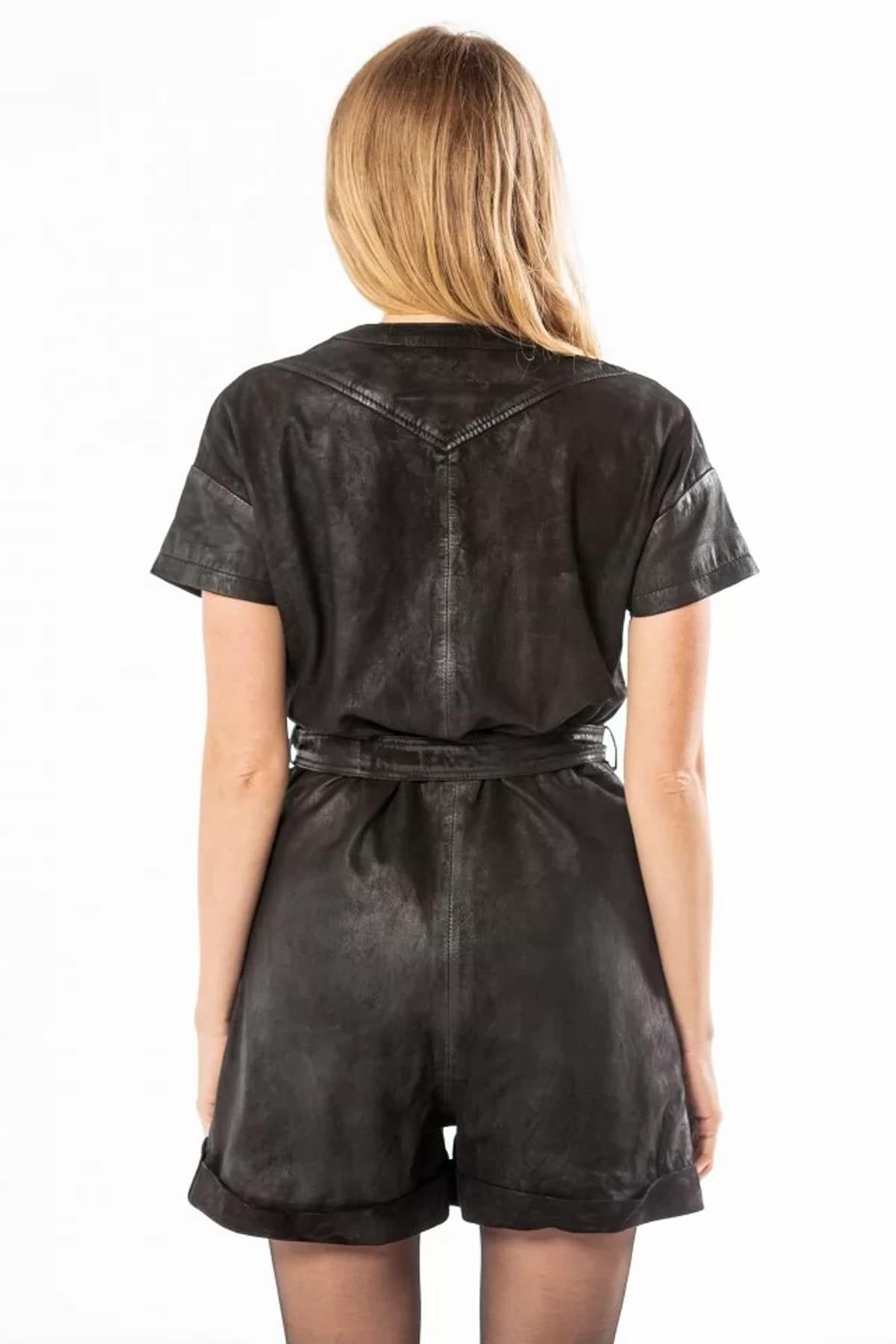 Distressed leather jumpsuit - Image n°10
