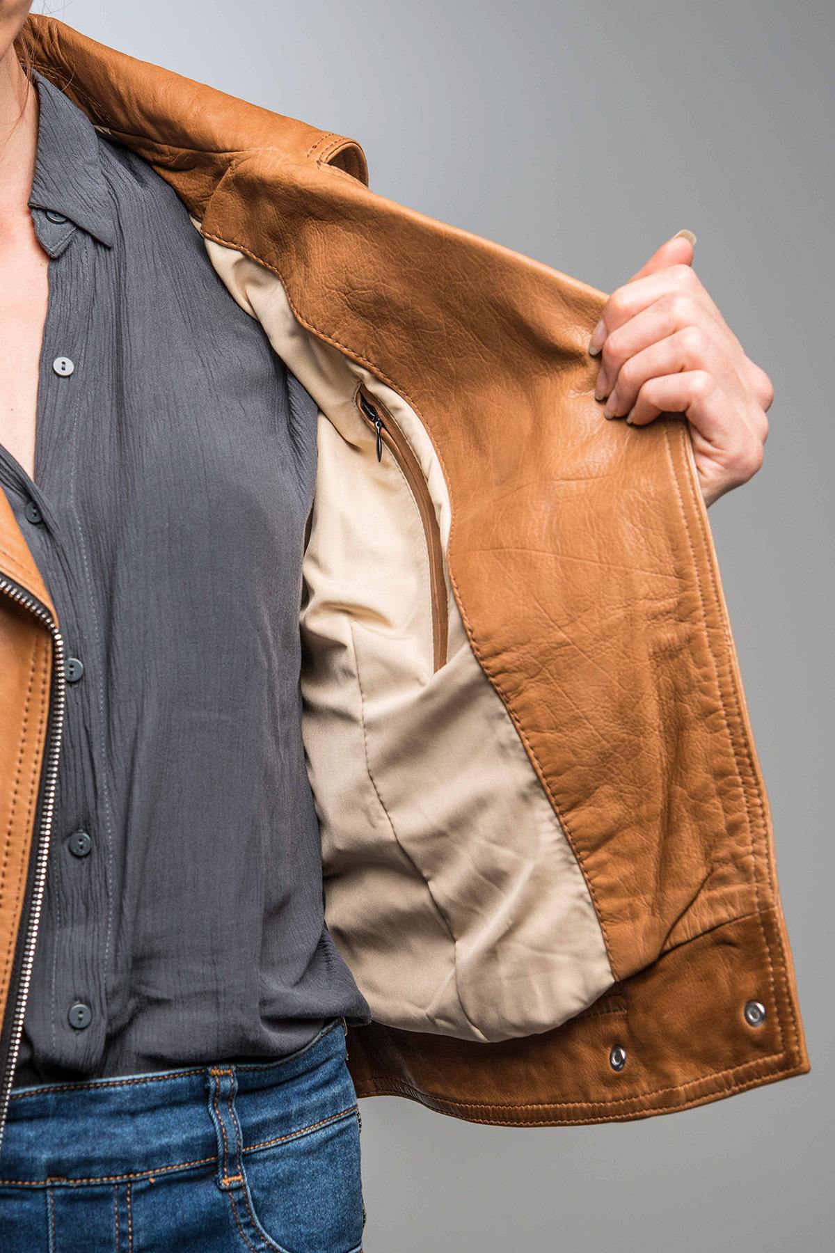 Tailored lambskin biker jacket with distressed grain. - Image n°7