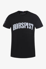 Black T-shirt with embossed logo on the chest - Image n°5