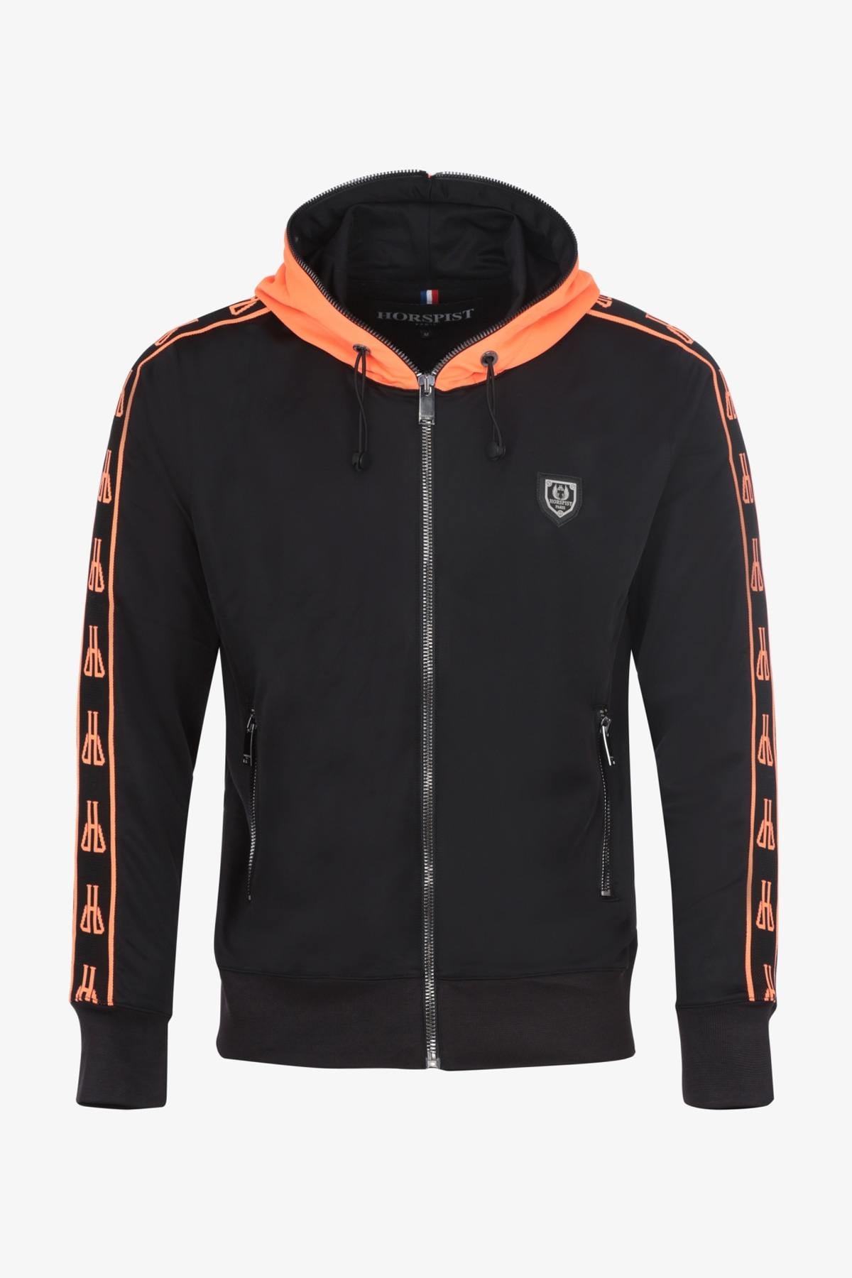 Black and Orange Zip Hoodie - Image n°4
