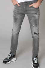 Destroyed gray slim jeans - Image n°12