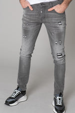 Destroyed gray slim jeans - Image n°12