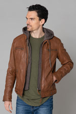 Brown jacket with removable hood - Image n°10