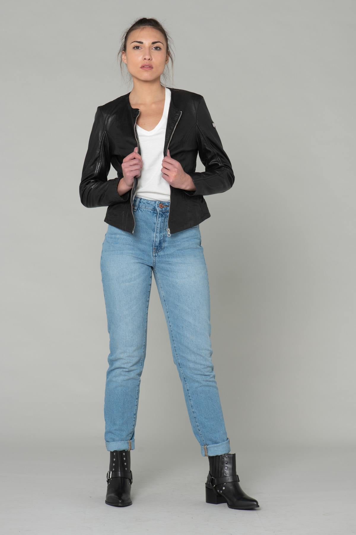 Spencer in black leather - Image n°2