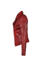 Fire red Biker Jacket for women - Image n°9