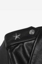 Schott's glossy black calfskin jacket: rock edge, oversized fit. - Image n°3