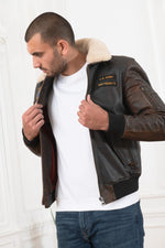 US Army distressed cowhide leather aviator - Image n°6