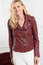 Fire red Biker Jacket for women - Image n°4
