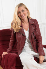 Fire red Biker Jacket for women - Image n°1