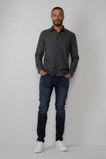 Black all-over checked shirt - Image n°2