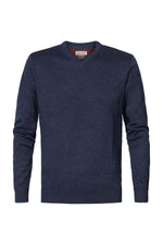 Men's navy blue v-neck sweater - Image n°6