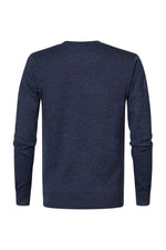 Men's navy blue v-neck sweater - Image n°7