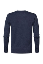Men's navy blue v-neck sweater - Image n°7