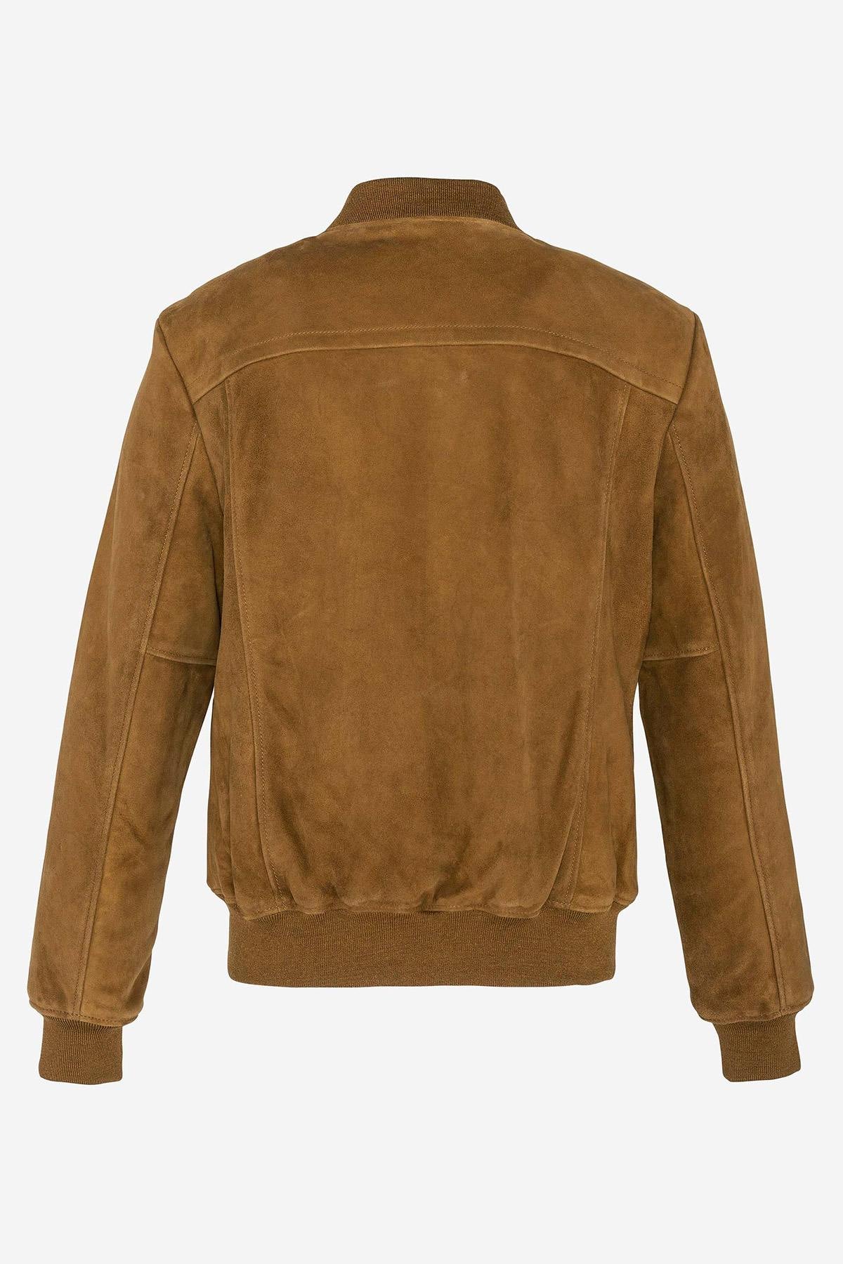 Schott's LC3017 bomber in rust goatskin suede-soft and timeless. - Image n°5