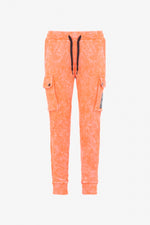 Men's orange streetwear jogging pants - Image n°1