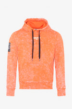 Orange hoodie with belly pocket - Image n°1