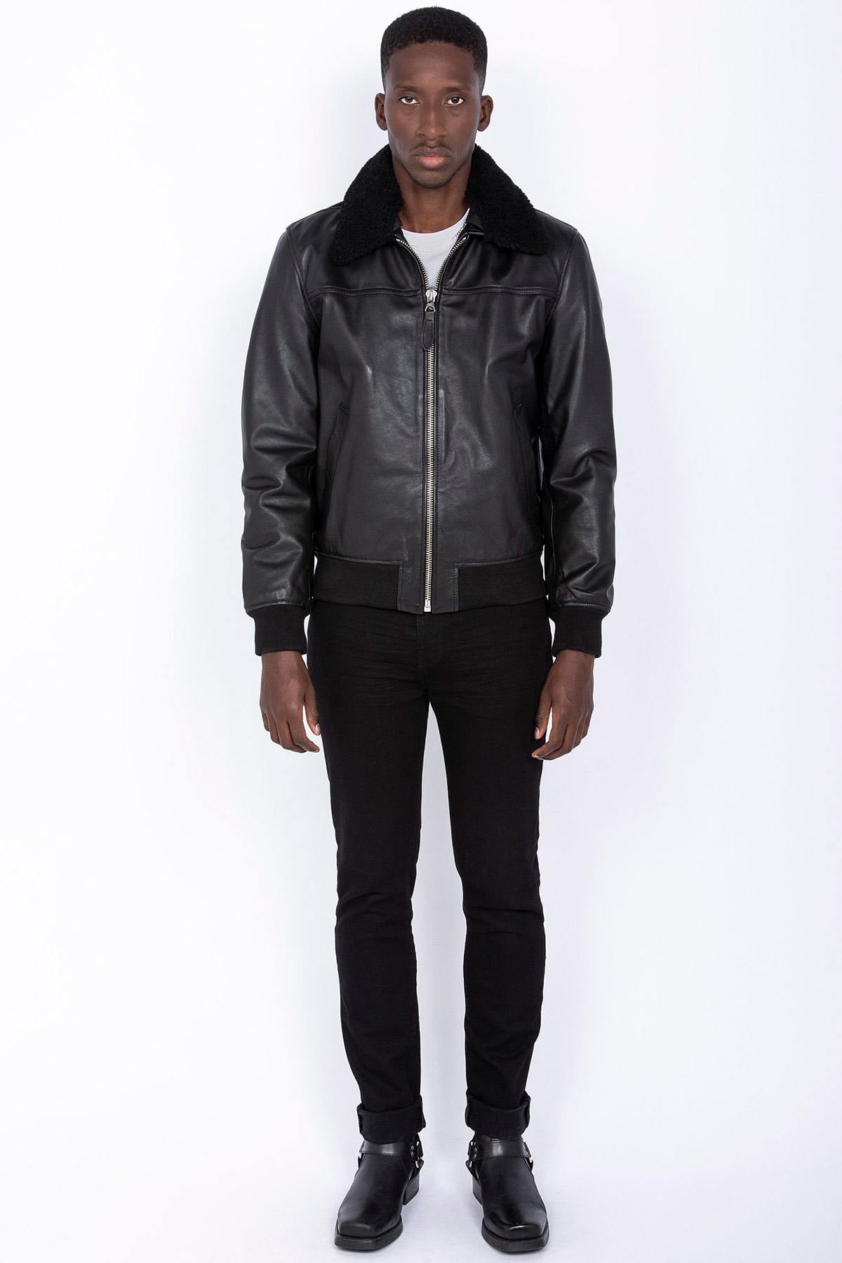 Black cowhide pilot jacket - Image n°7