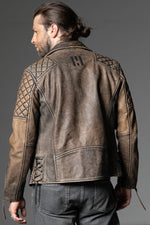 Buffalo leather perfecto with rugged vintage finish. Zips and lacing. - Image n°6