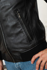 Men's black hooded collar jacket - Image n°5