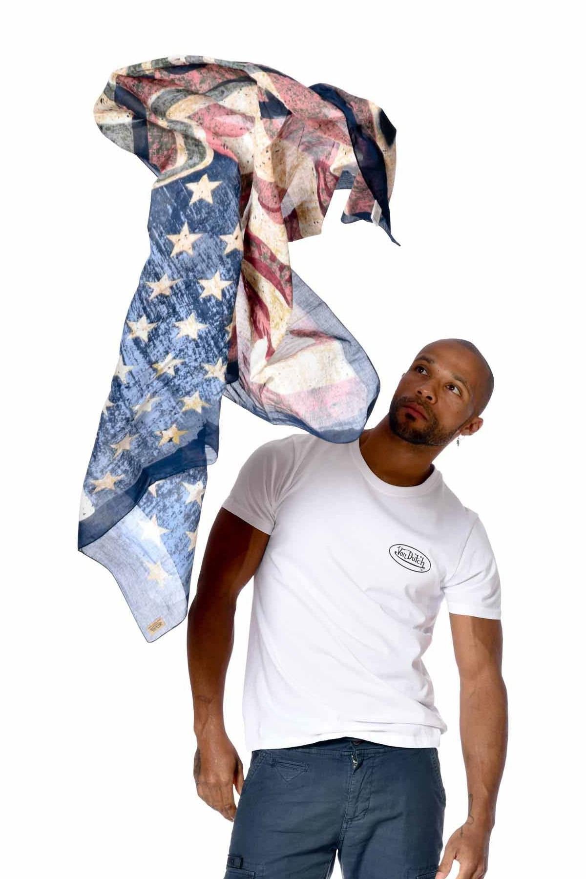 Vintage American flag scarf - Image n°3