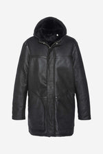 Schott's black shearling coat: aviator warmth for winter's chill. - Image n°8
