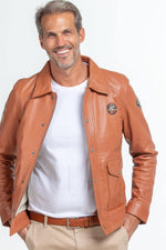 Sheep leather jacket capturing Steve McQueen's timeless racing cool. - Image n°1