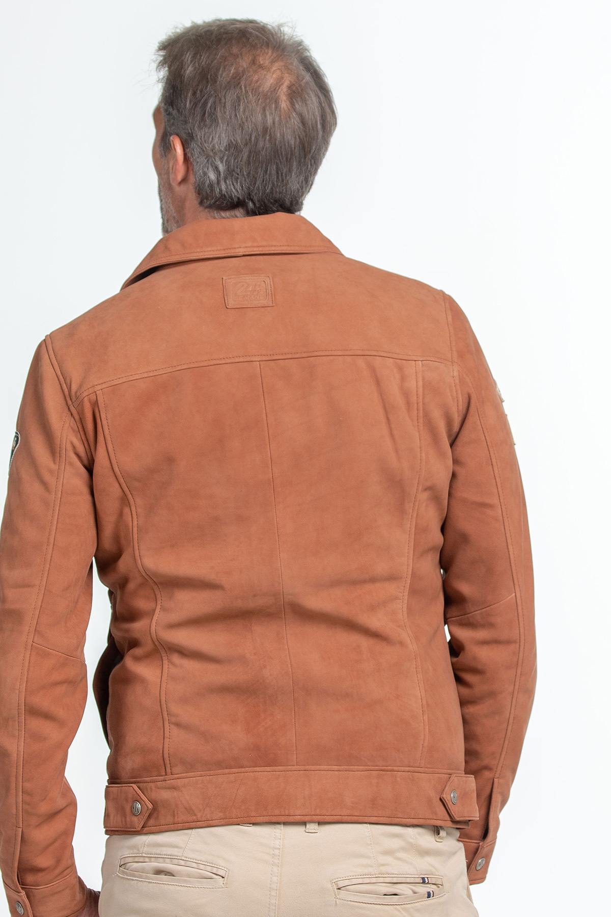 Soft nubuck sheep leather jacket, inspired by Steve McQueen's Le Mans era. Light and timeless. - Image n°3