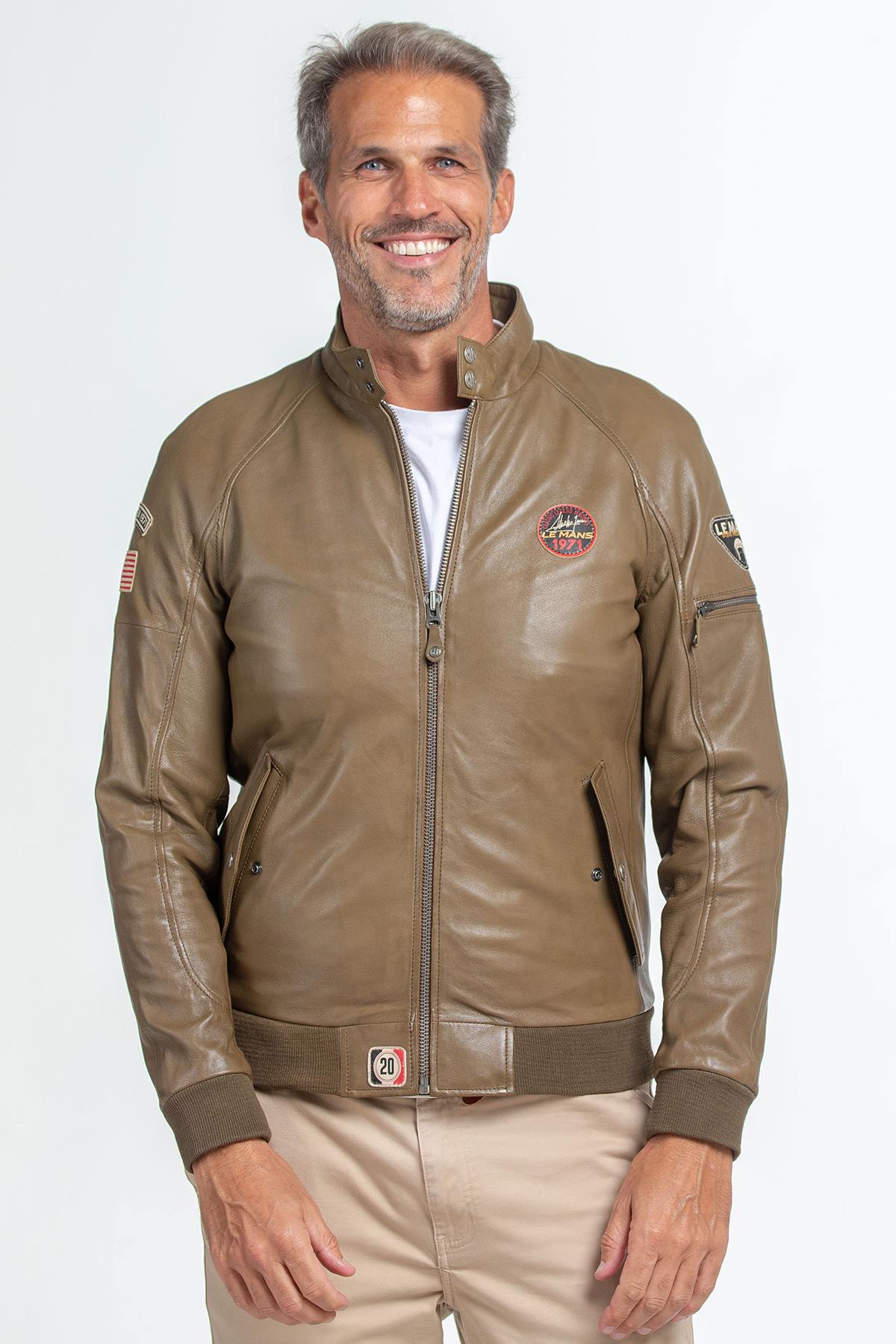 Sheep leather jacket: biker meets A2. Press studs, metal zip. - Image n°4