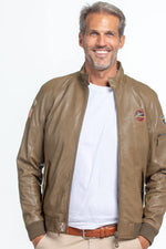Sheep leather jacket: biker meets A2. Press studs, metal zip. - Image n°1