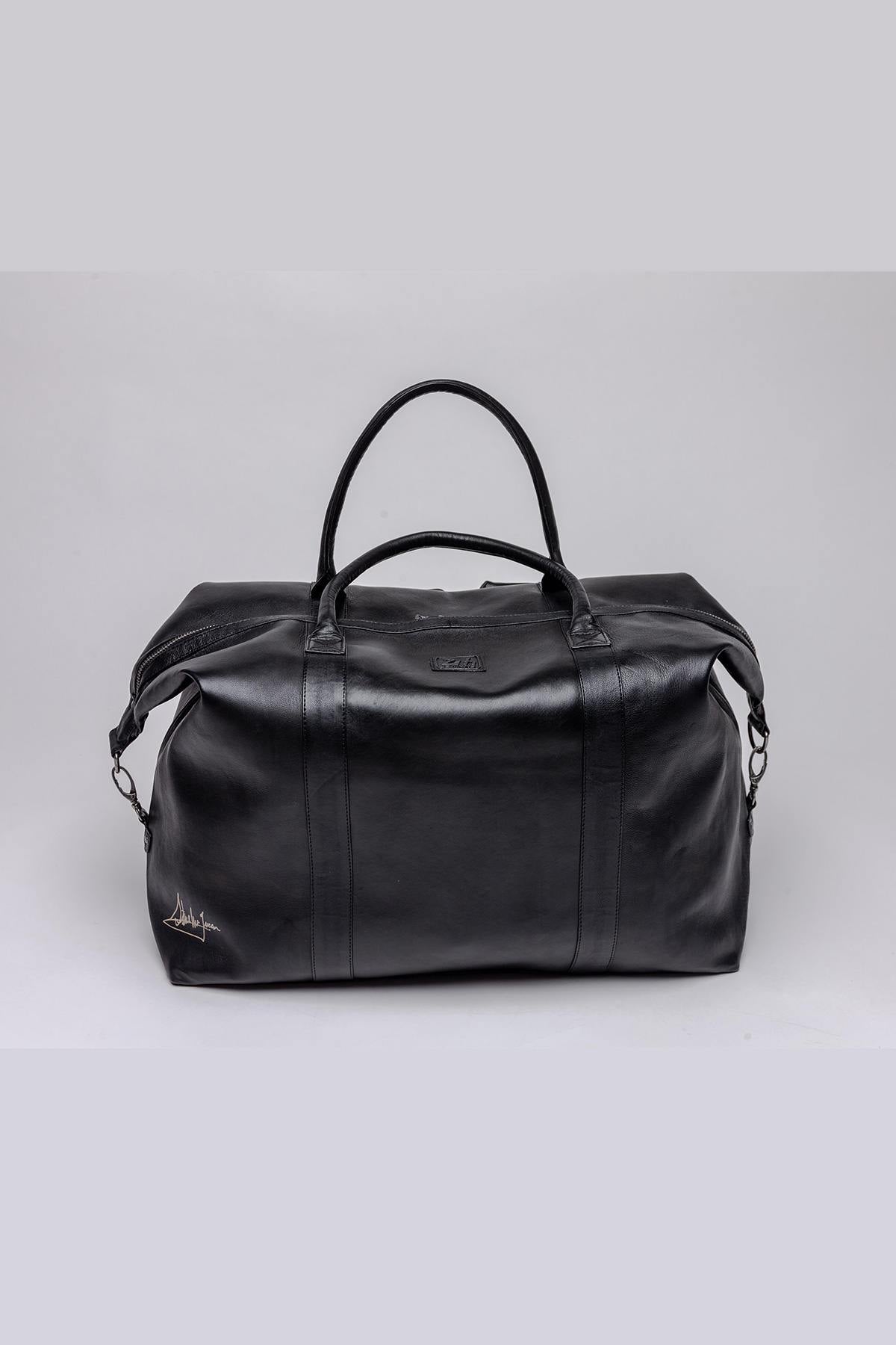 McQueen Edition Black Vintage Leather Travel Bag - Image n°4
