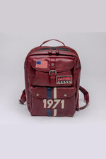 McQueen signature red sheepskin leather backpack - Image n°1