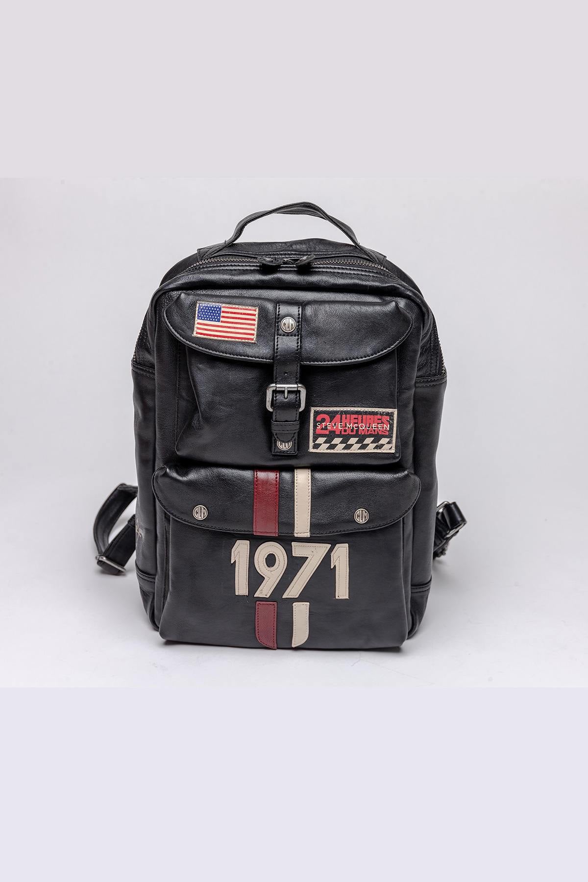 Vintage McQueen Edition Black Leather Backpack - Image n°1