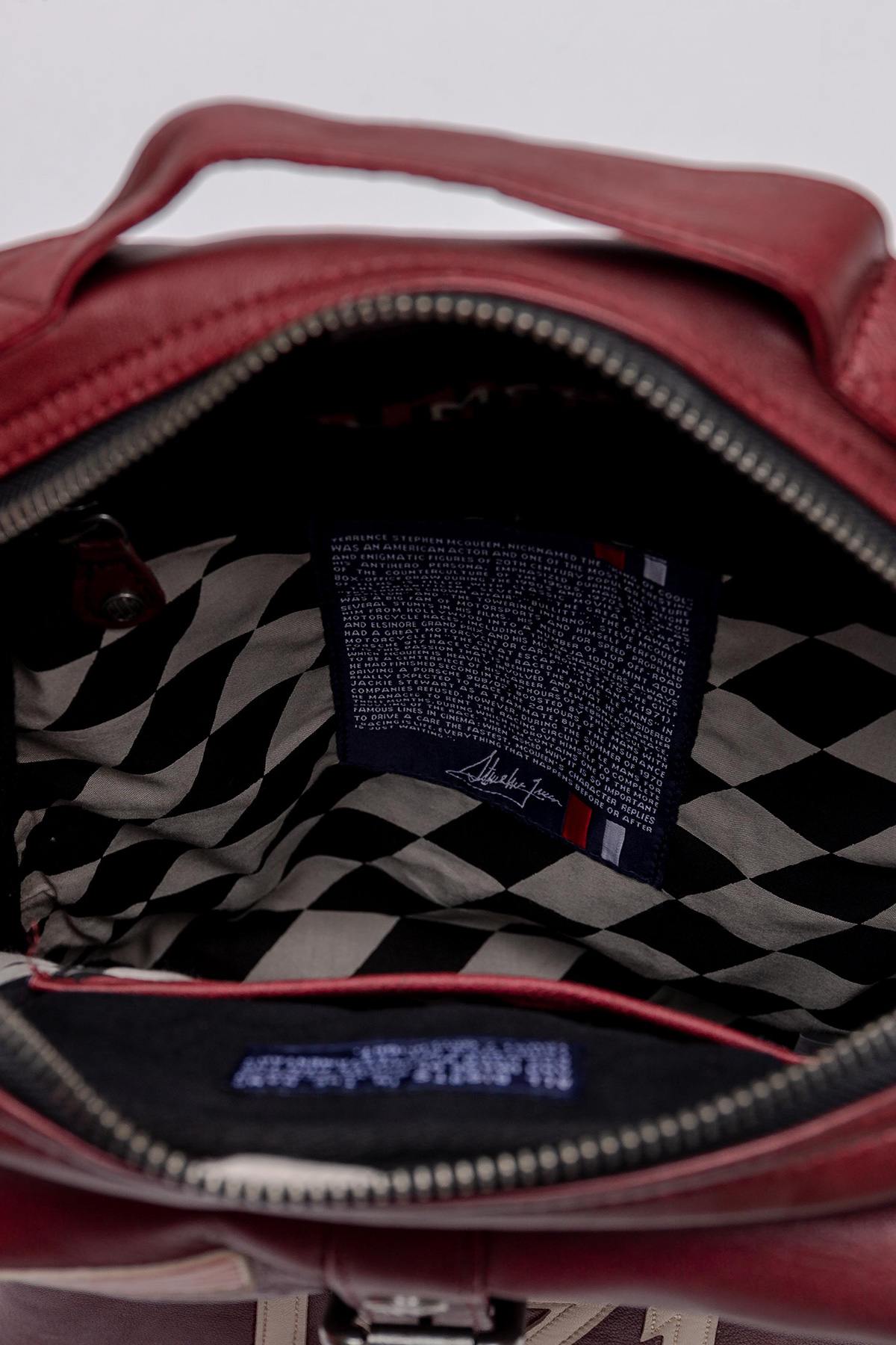 McQueen signature red sheepskin leather backpack - Image n°2