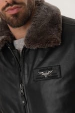 Redskins' cowhide aviator jacket with detachable sheepskin collar. - Image n°2