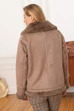 Long bomber jacket in shearling effect polyester - Image n°5