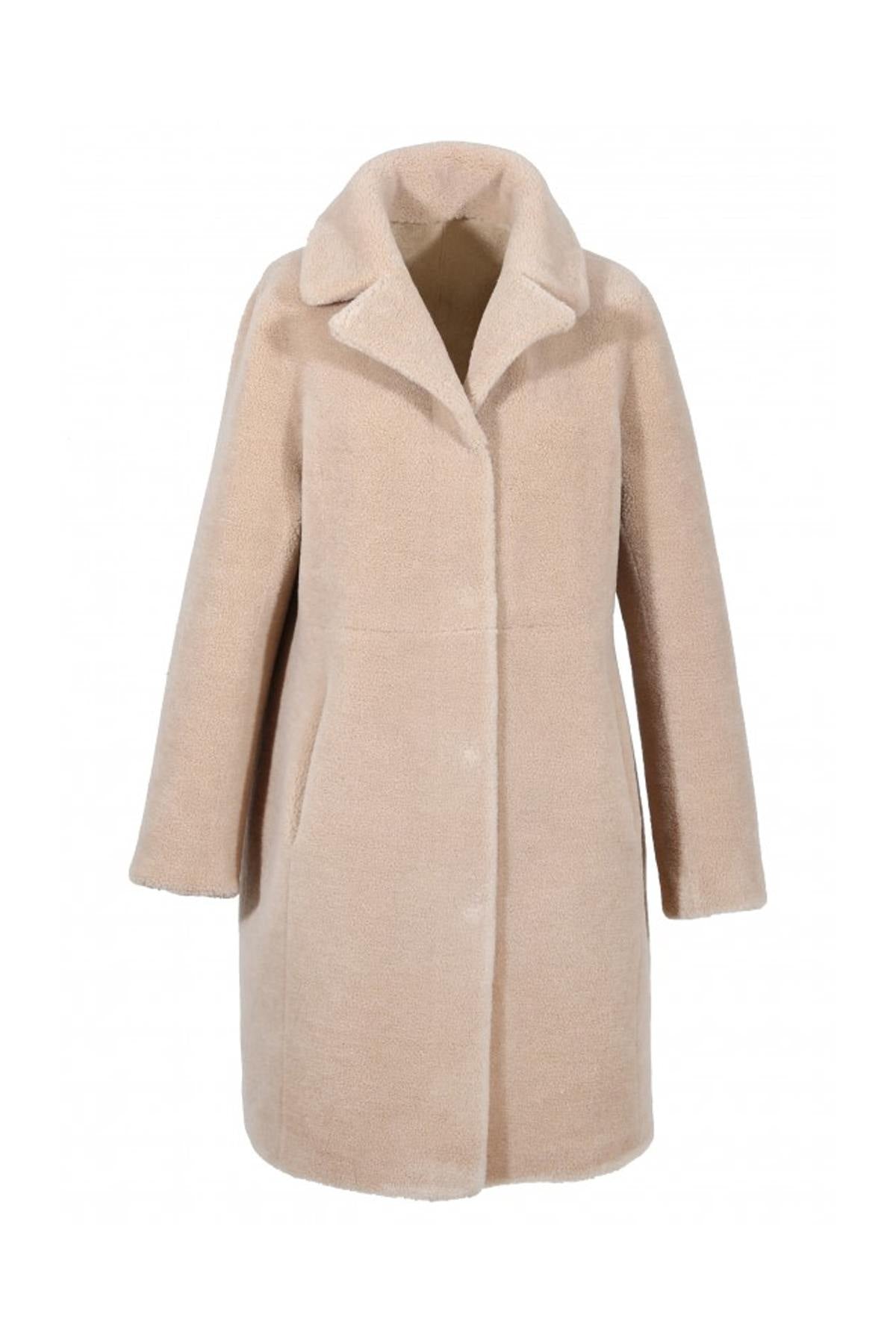 Reversible faux sheepskin wool coat - Image n°3