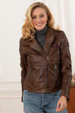 Women's biker style patch Biker Jacket - Image n°7