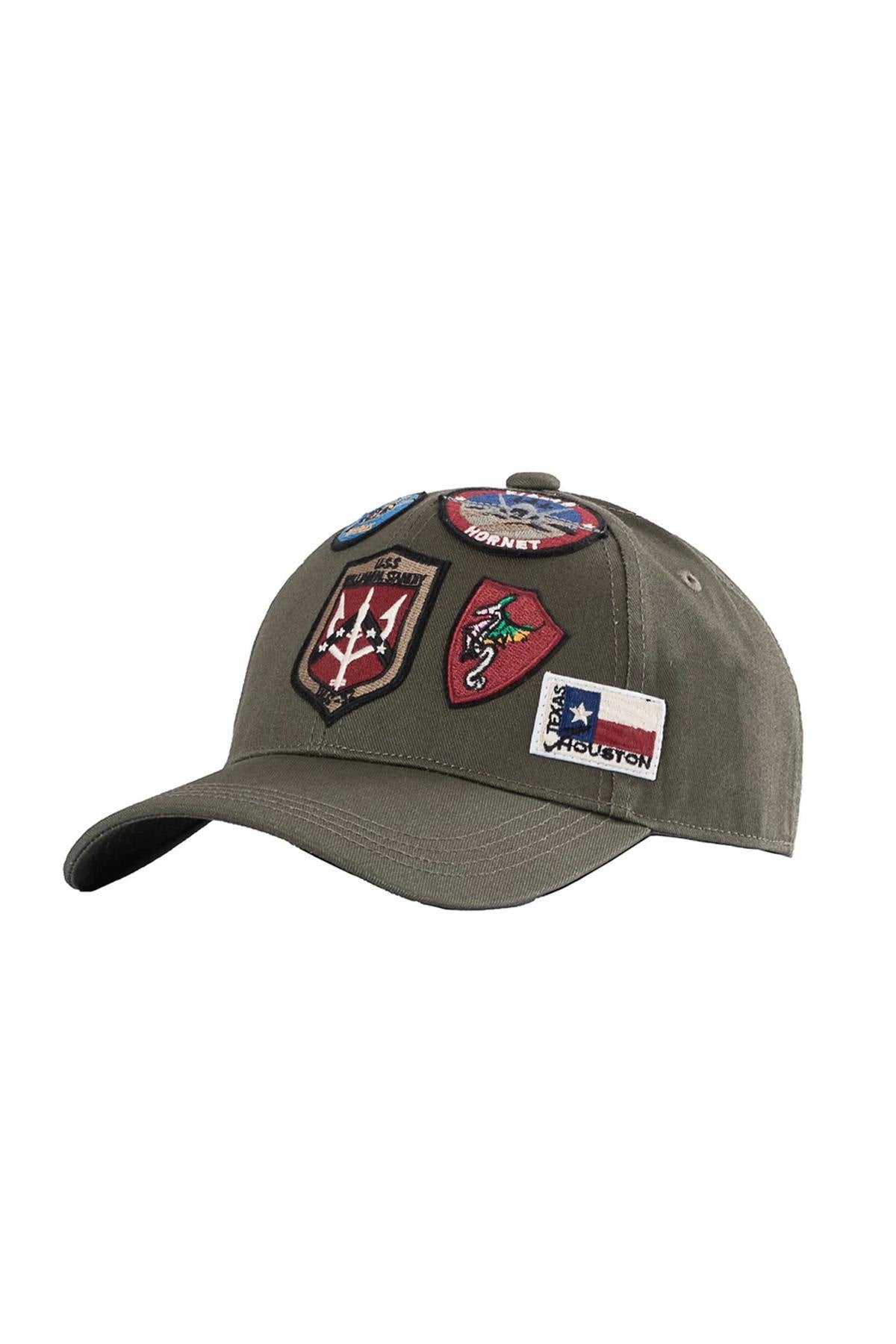Khaki cap with aviator badges - Image n°1