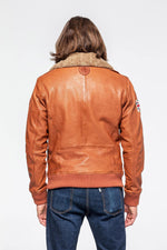 RAF-licensed lambskin aviator jacket with removable fur collar. - Image n°4