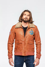 RAF-licensed lambskin aviator jacket with removable fur collar. - Image n°5