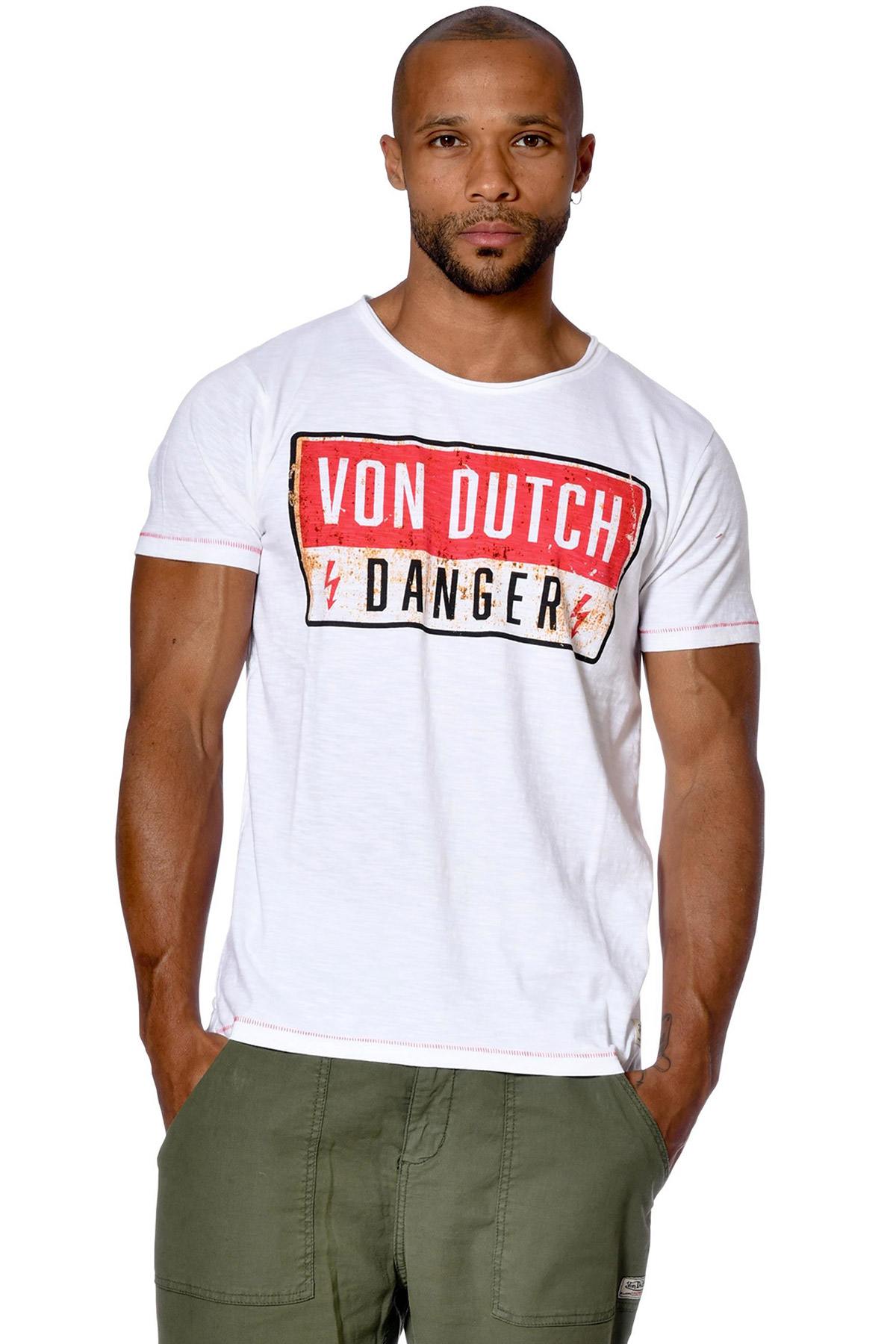 Danger white round neck t-shirt - Image n°1