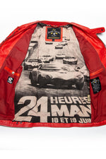 Sheep leather jacket in red/off-white, Le Mans 1966 tribute. - Image n°3